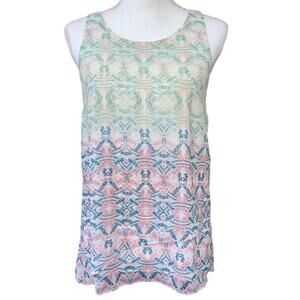 Cabi Women's Lined Layered Multicolor Cami Geometric Pattern Tank Blouse X Small